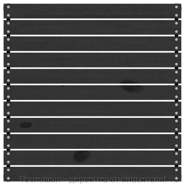 Градински комплект от 3 части, с възглавници, черен, бор масив