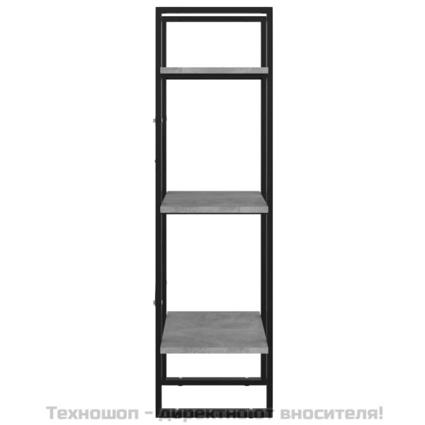 3-етажна библиотека, бетонно сив, 40x30x105 см, инженерно дърво