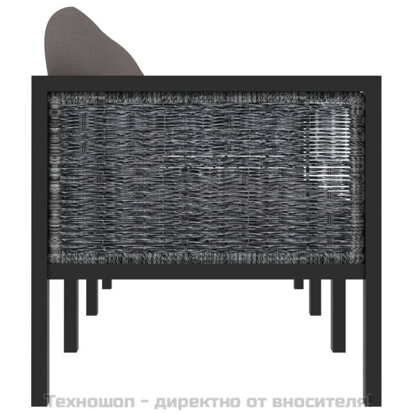 3-местен диван с възглавници, антрацит, полиратан