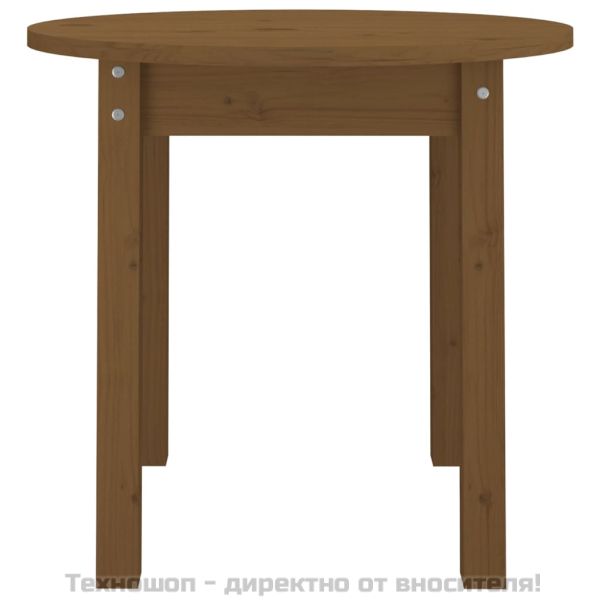 Кафе маса, меденокафява, Ø 45x40 см, борово дърво масив