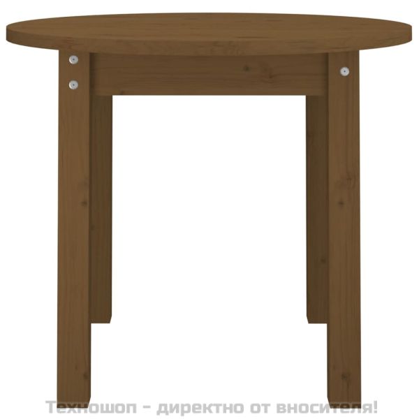 Кафе маса, меденокафява, Ø 55x45 см, борово дърво масив