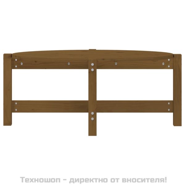Кафе маса, меденокафява, 87x48x35 см, борово дърво масив