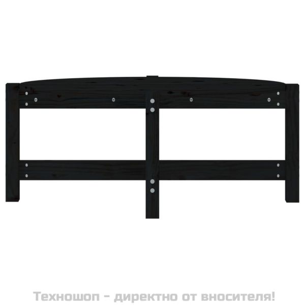 Кафе маса, черна, 87x48x35 см, борово дърво масив