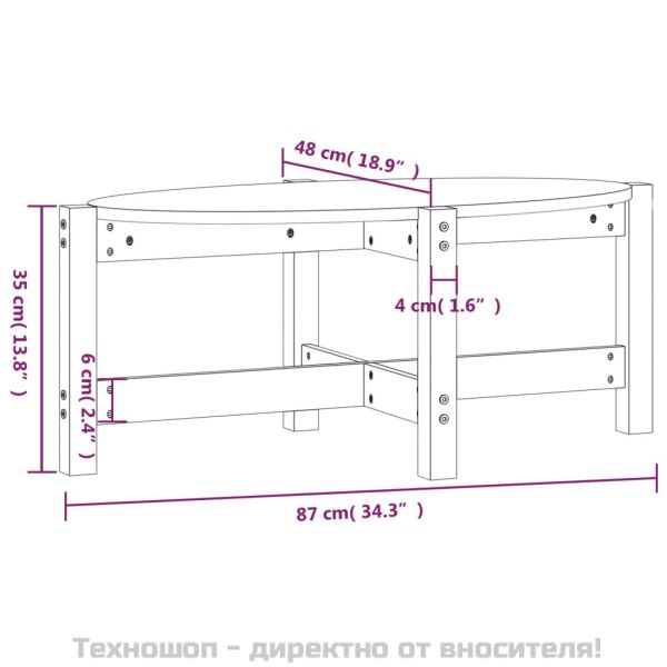 Кафе маса, черна, 87x48x35 см, борово дърво масив