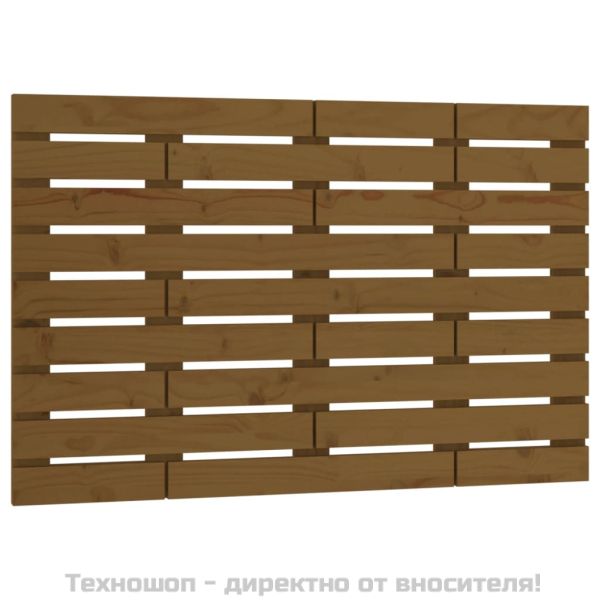 Стенна табла за спалня, меденокафява, 96x3x63 см, бор масив
