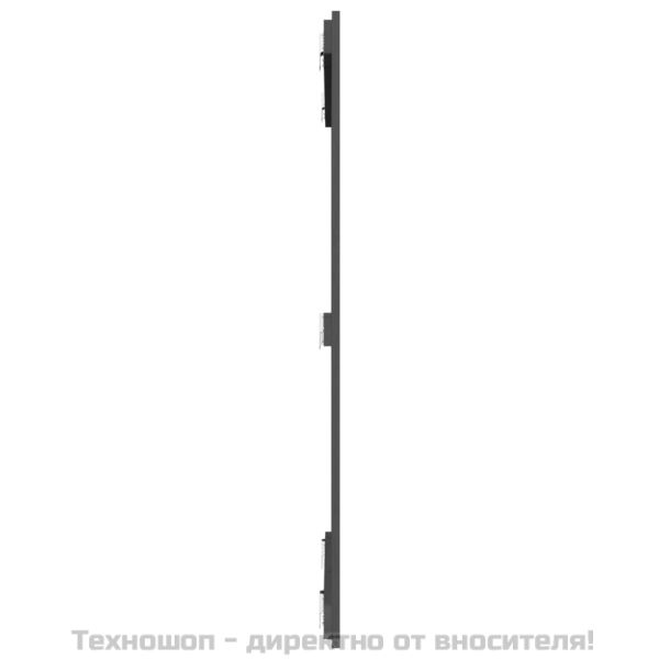 Стенна табла за спалня, сива, 108x3x110 см, борово дърво масив