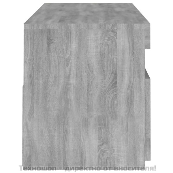 ТВ шкаф с LED осветление, сив сонома, 120x35x40 см