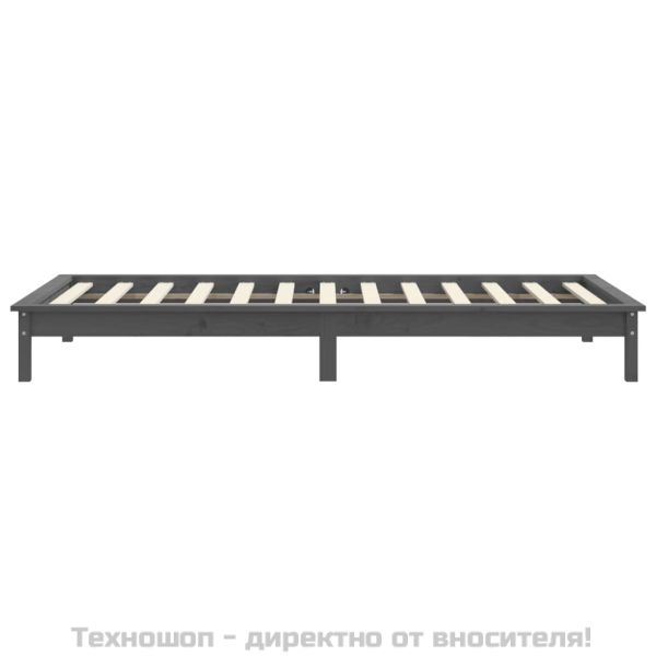 Рамка за легло, сива, 100х200 см, бор масив