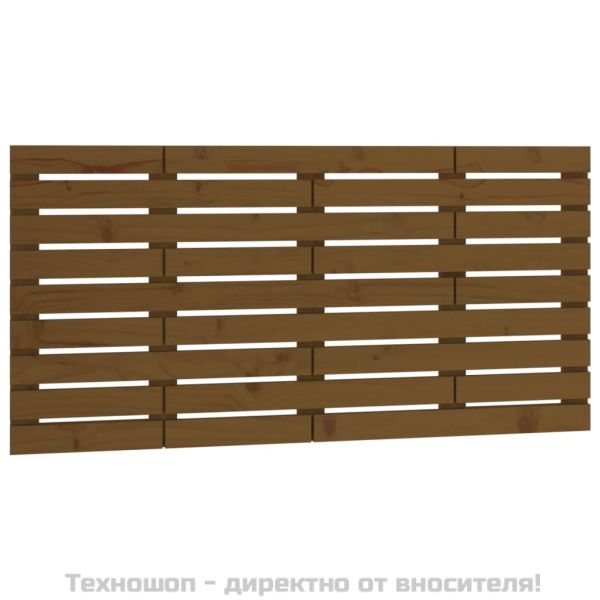 Стенна табла за спалня, меденокафява, 146x3x63 см, бор масив