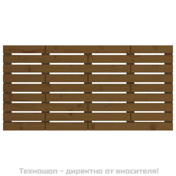 Стенна табла за спалня, меденокафява, 156x3x63 см, бор масив