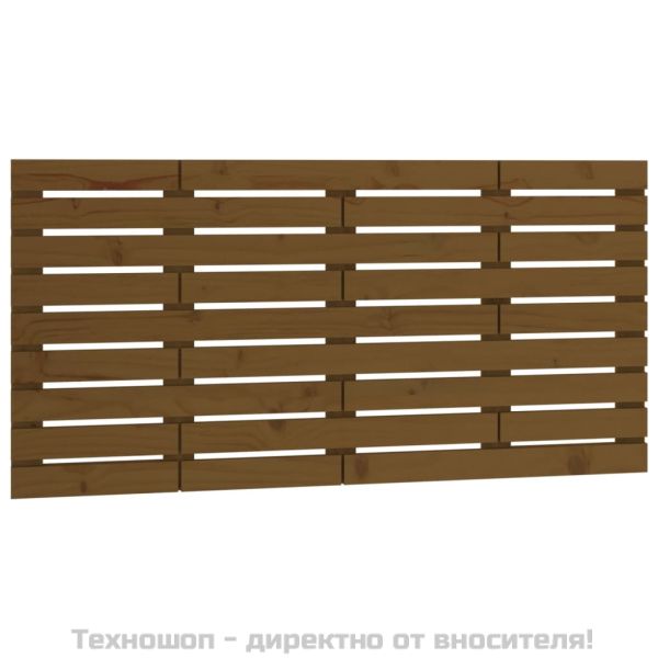 Стенна табла за спалня, меденокафява, 126x3x63 см, бор масив