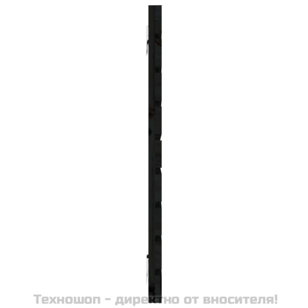 Стенна табла за спалня, черна, 146x3x63 см, борово дърво масив