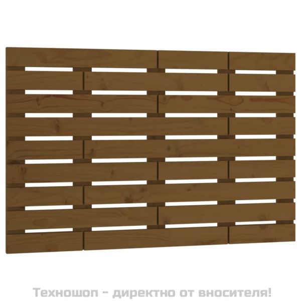 Стенна табла за спалня, меденокафява, 81x3x63 см, бор масив