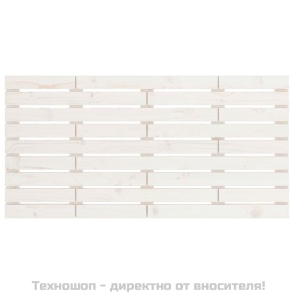 Стенна табла за спалня, бяла, 156x3x63 см, борово дърво масив