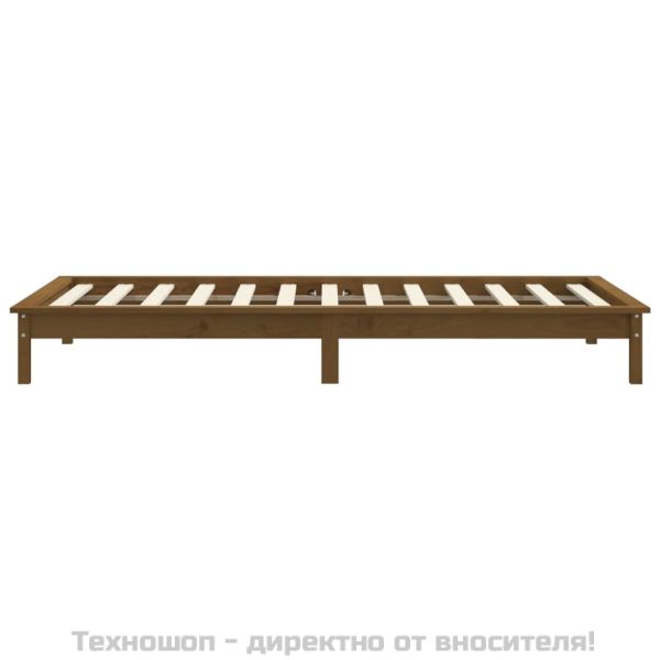 Рамка за легло, меденокафява, бор масив, 90x190 см, Single
