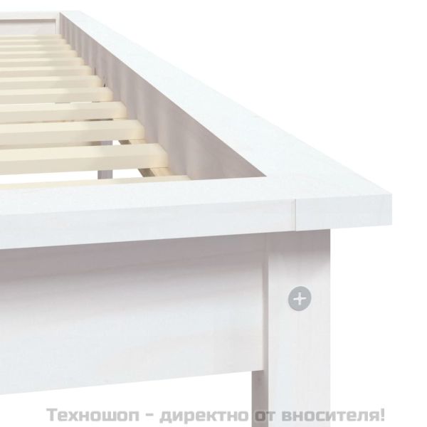Рамка за легло, бяла, 120х200 см, бор масив