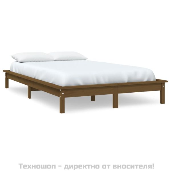 Рамка за легло, меденокафява, бор масив, 120x200 см