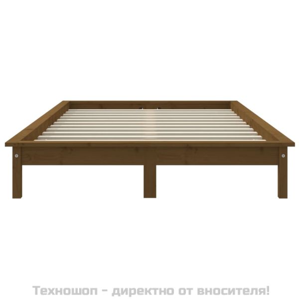Рамка за легло, меденокафява, бор масив, 120x200 см