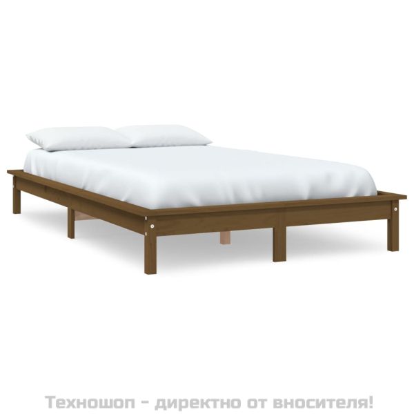 Рамка за легло, меденокафява, бор масив, 160x200 см