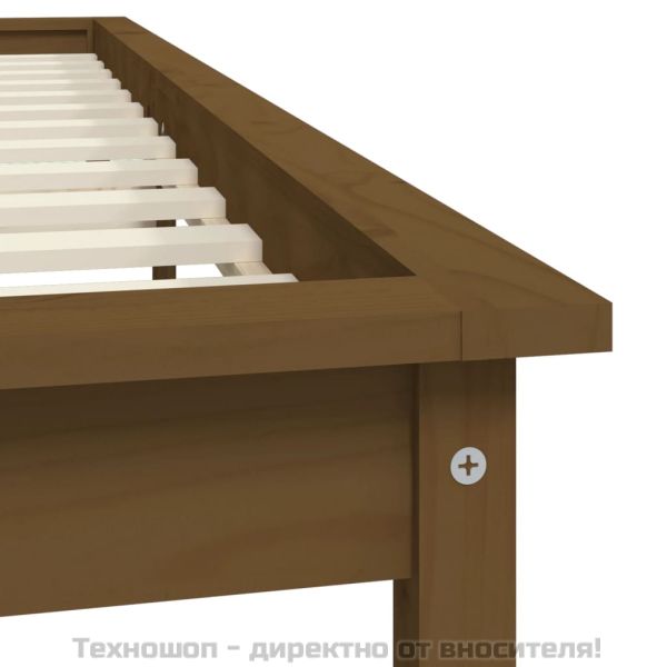 Рамка за легло меденокафява бор масив 180x200 см Super King