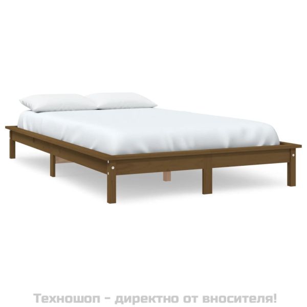 Рамка за легло, меденокафява, бор масив, 200x200 см