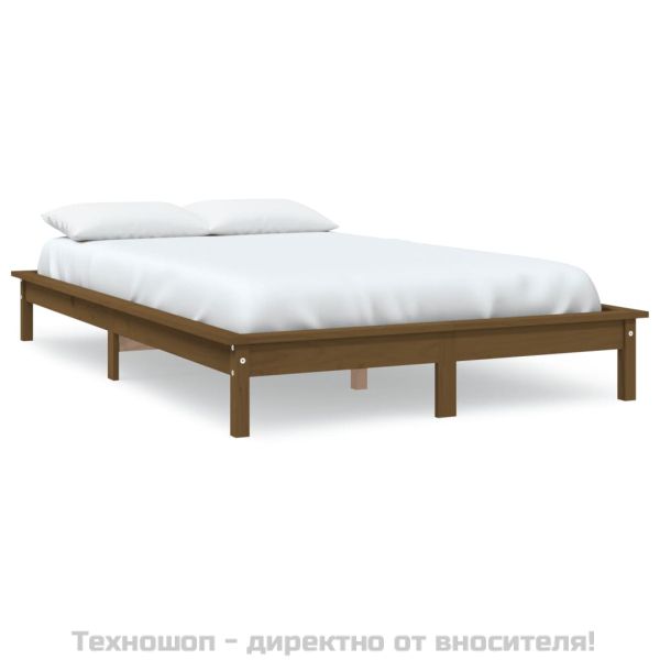 Рамка за легло меденокафява бор масив 120x190 см Small Double