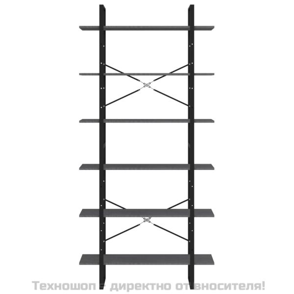 Висок шкаф, сив, 100x30x210 см, борово дърво масив