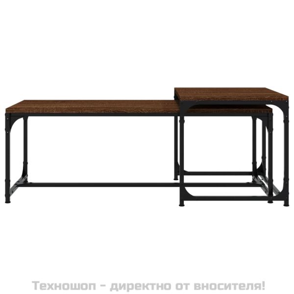 Кафе маси, 2 бр, кафяв дъб, инженерно дърво