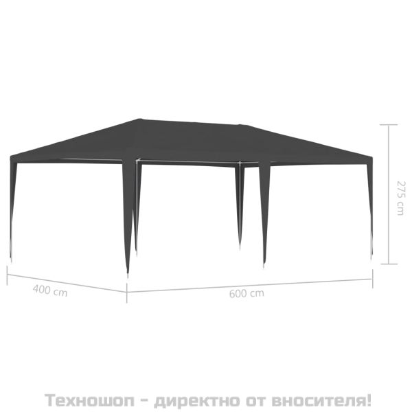 Професионална парти шатра, 4х6 м, антрацит, 90 г/м²
