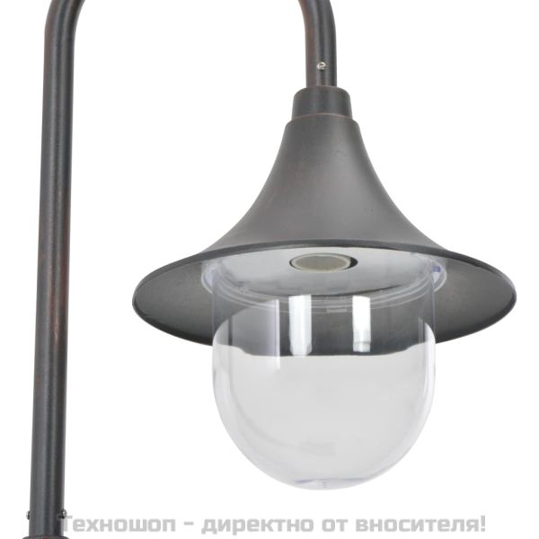 Градински стълб, E27, 120 см, алуминий, бронз