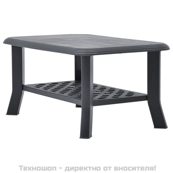 Маса за кафе, антрацит, 90x60x46 см, пластмаса