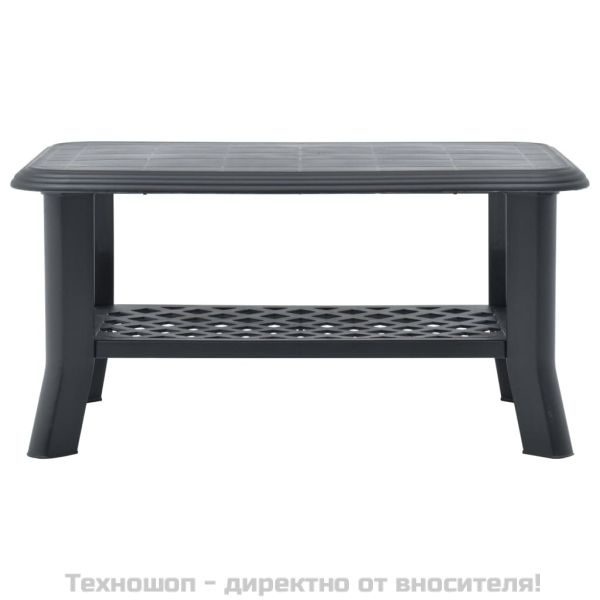 Маса за кафе, антрацит, 90x60x46 см, пластмаса