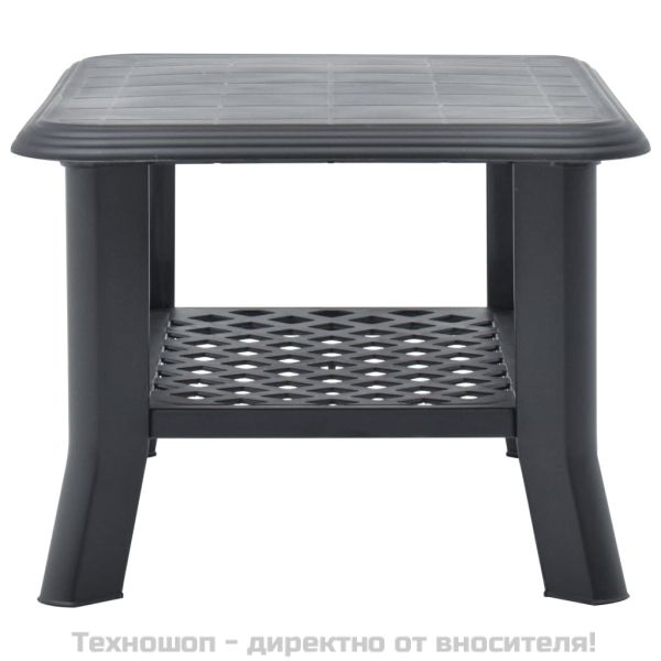 Маса за кафе, антрацит, 90x60x46 см, пластмаса