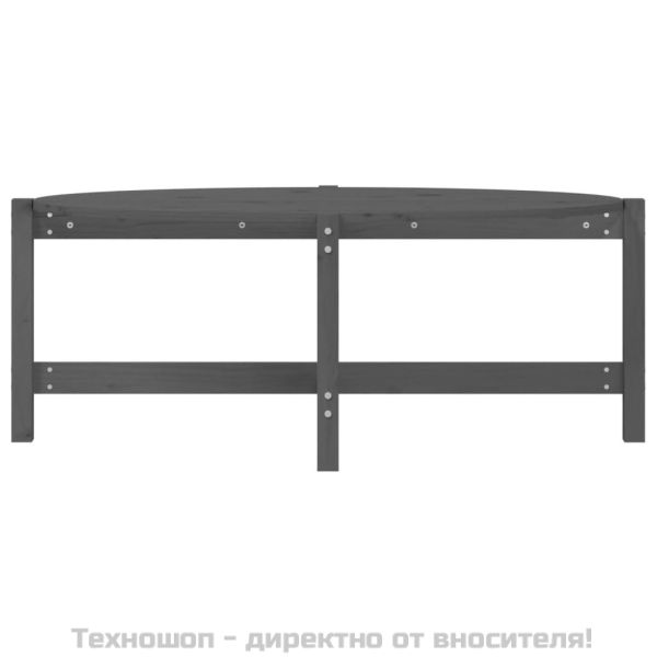 Кафе маса, Сиво, 118x63x45 см, борово дърво масив