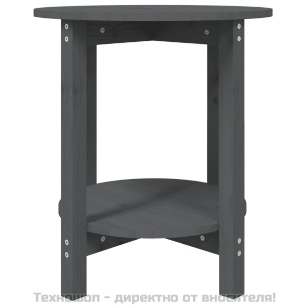 Кафе маса, сива, Ø 55x60 см, борово дърво масив