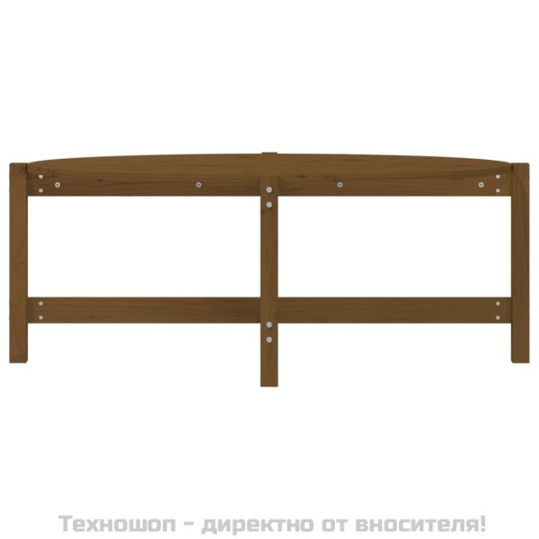 Кафе маса, меденокафява, 118x63x45 см, борово дърво масив