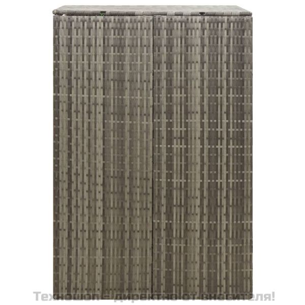 Единичен навес за кофа за смет, сив, 70x80x117 см, полиратан