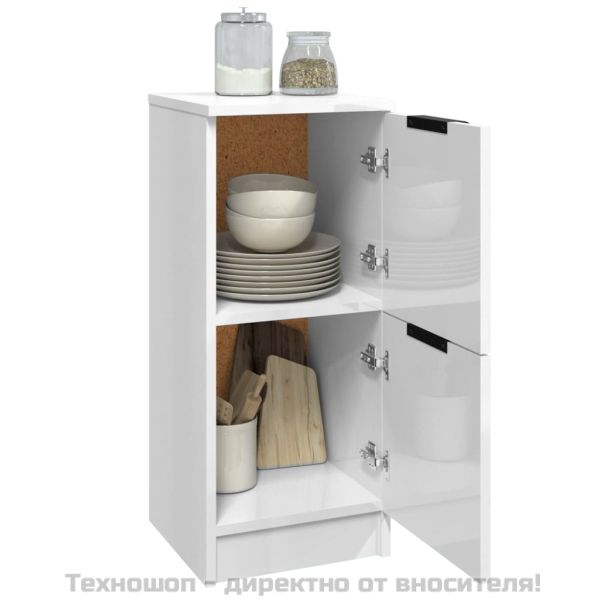 Сайдборди, 2 бр, бял гланц, 30x30x70 см, инженерно дърво