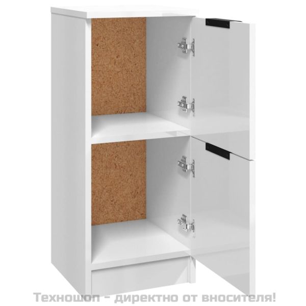 Сайдборди, 2 бр, бял гланц, 30x30x70 см, инженерно дърво