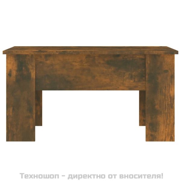 Кафе маса, опушен дъб, 79x49x41 см, инженерно дърво