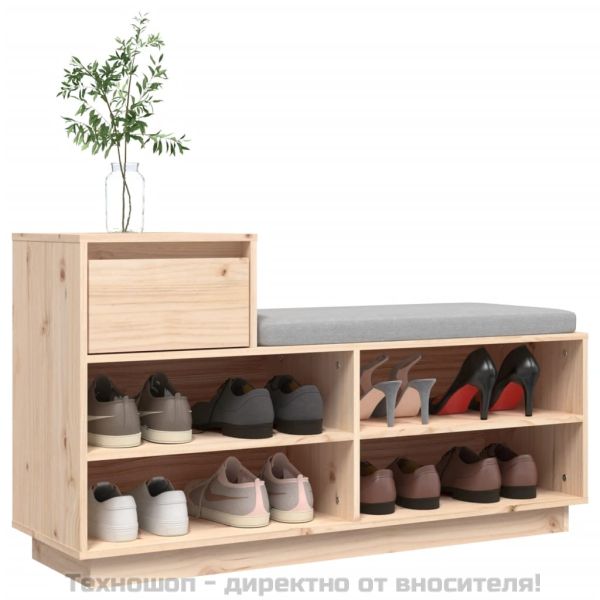 Пейка за обувки, 110x34x61 см, бор масив