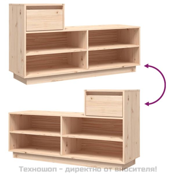 Пейка за обувки, 110x34x61 см, бор масив