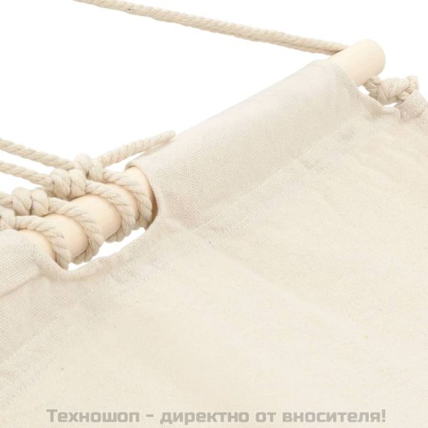 Хамак с дървени летви, кремав, 210 x 150 см