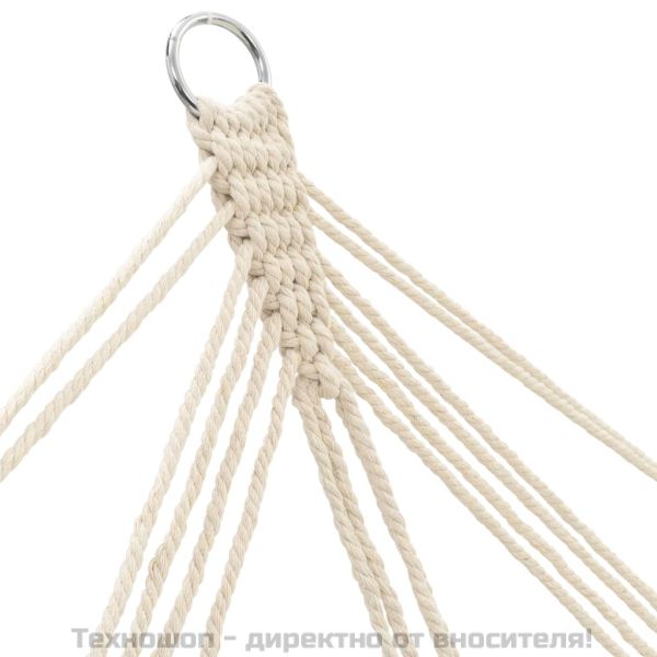 Хамак с дървени летви, кремав, 210 x 150 см