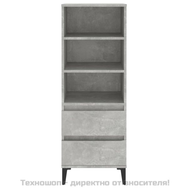 Висок шкаф, Бетонно сиво, 40x36x110 см, инженерно дърво