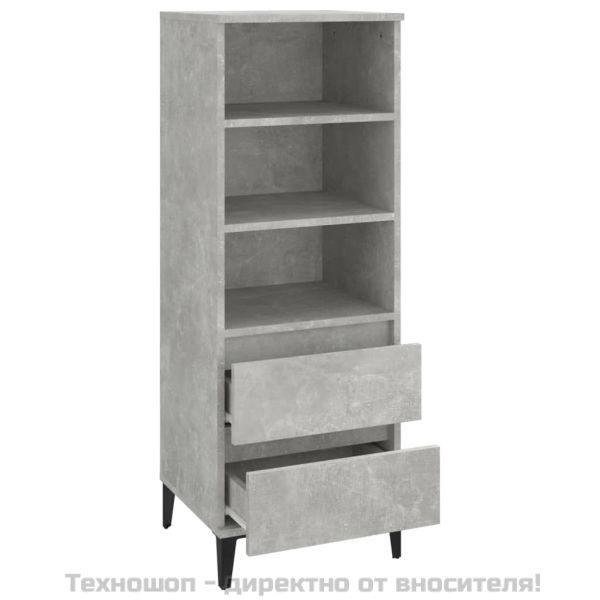 Висок шкаф, Бетонно сиво, 40x36x110 см, инженерно дърво