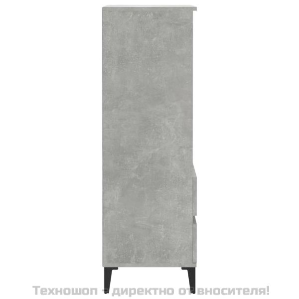 Висок шкаф, Бетонно сиво, 40x36x110 см, инженерно дърво