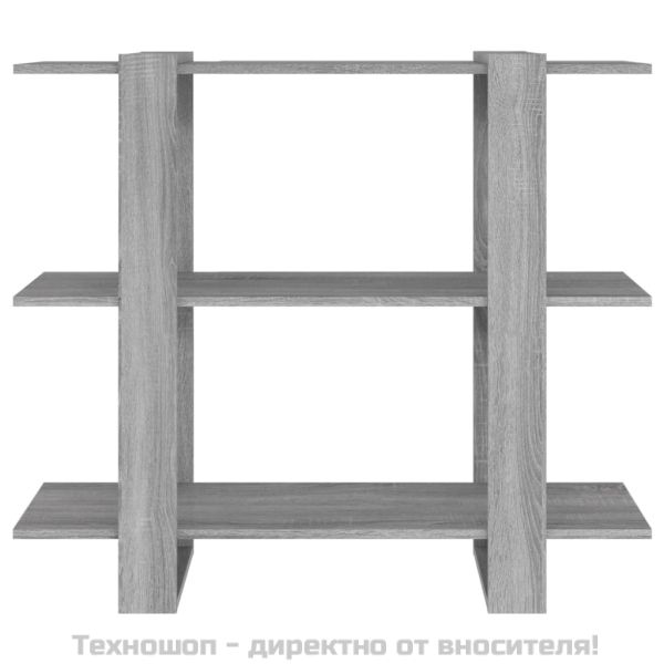Библиотека/разделител за стая, сив сонома, 100x30x87 см
