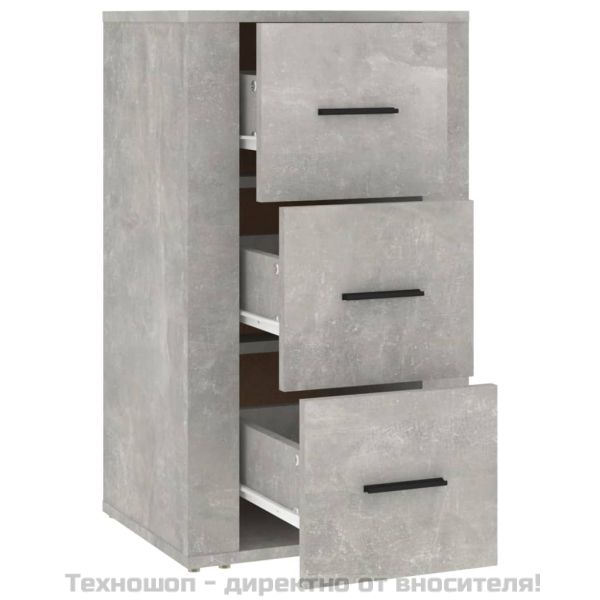 Сайдборд, бетонно сив, 40x33x70 см, инженерно дърво