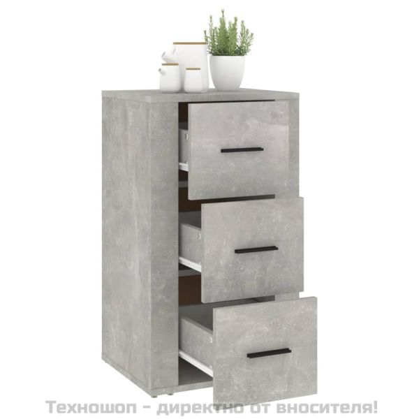 Сайдборд, бетонно сив, 40x33x70 см, инженерно дърво